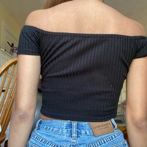Black off shoulder top